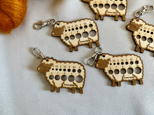 Sheep Wooden Knitting Needle Gauge