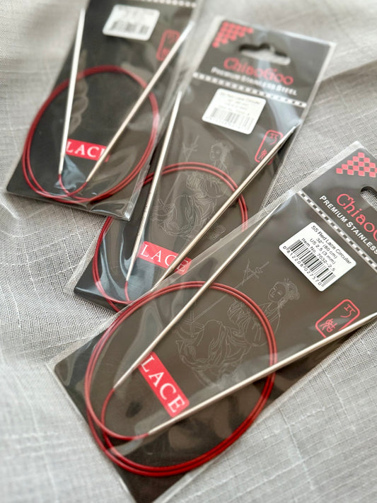 Chiaogoo RED Lace Circular Knitting Needles 40cm