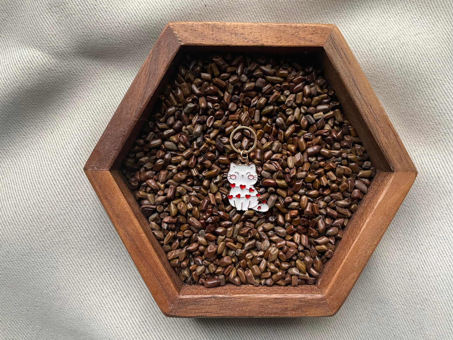 White Cat Stitch Marker