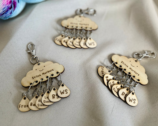 Rainy Cloud Stitch Marker Set