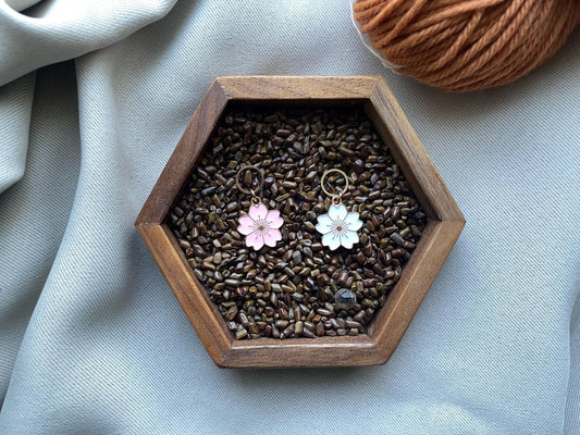 Sakura flower stitch markers handmade knitting accessories gift for knitters