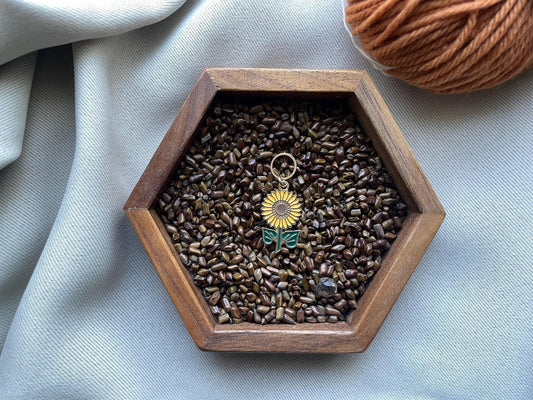 Sunflower flower stitch marker