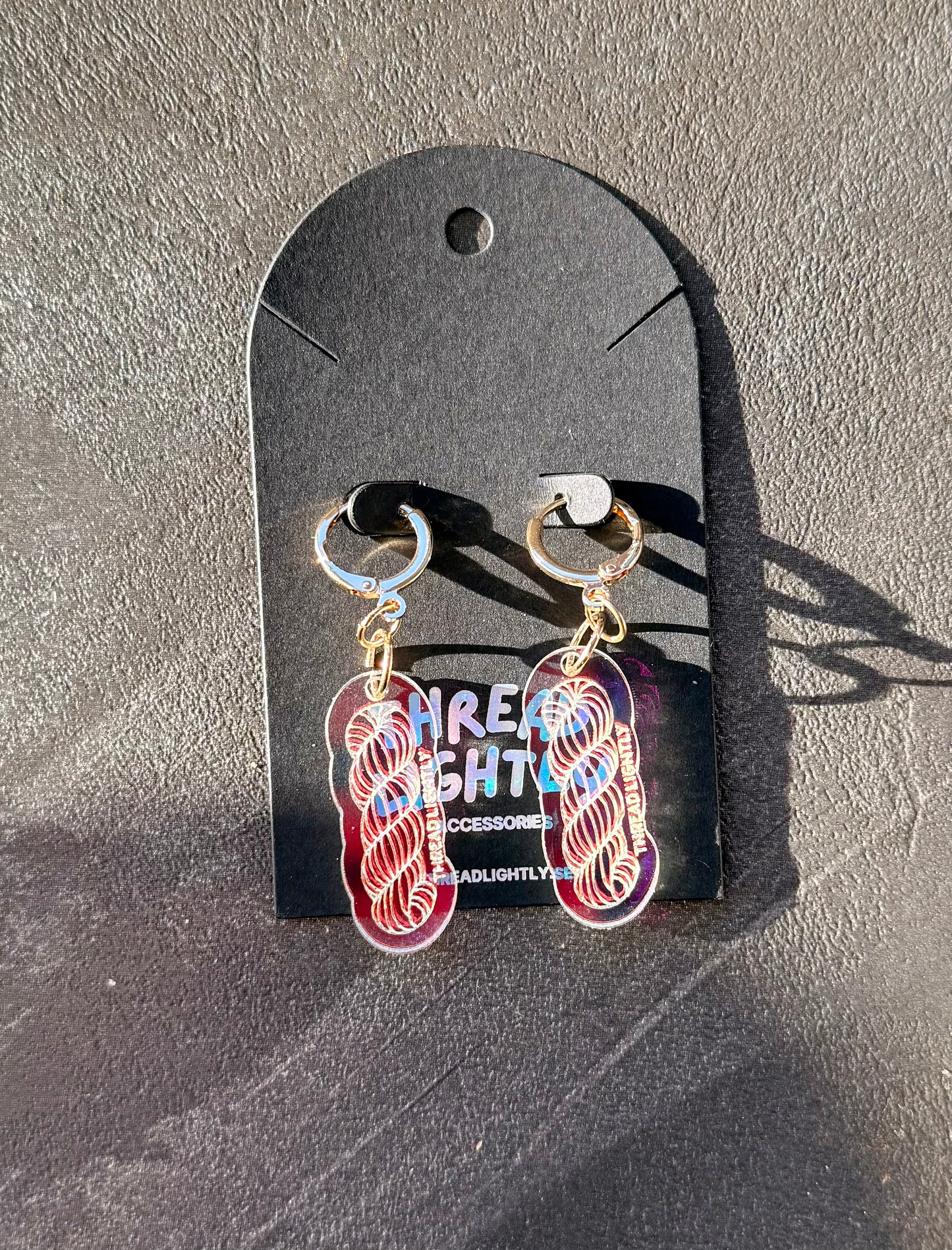 Iridescent Yarn Earrings