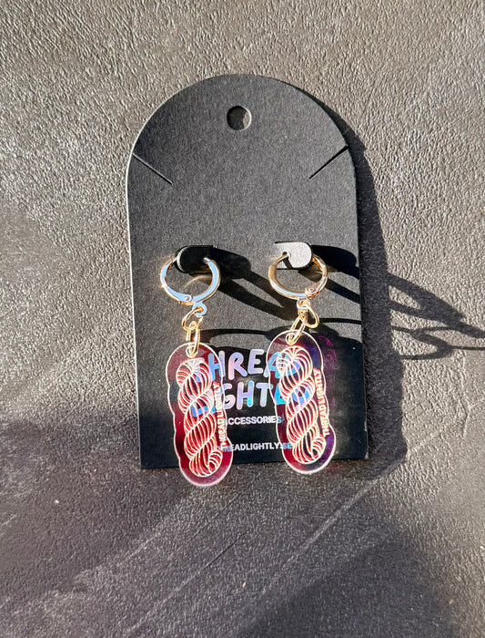 Iridescent Yarn Earrings