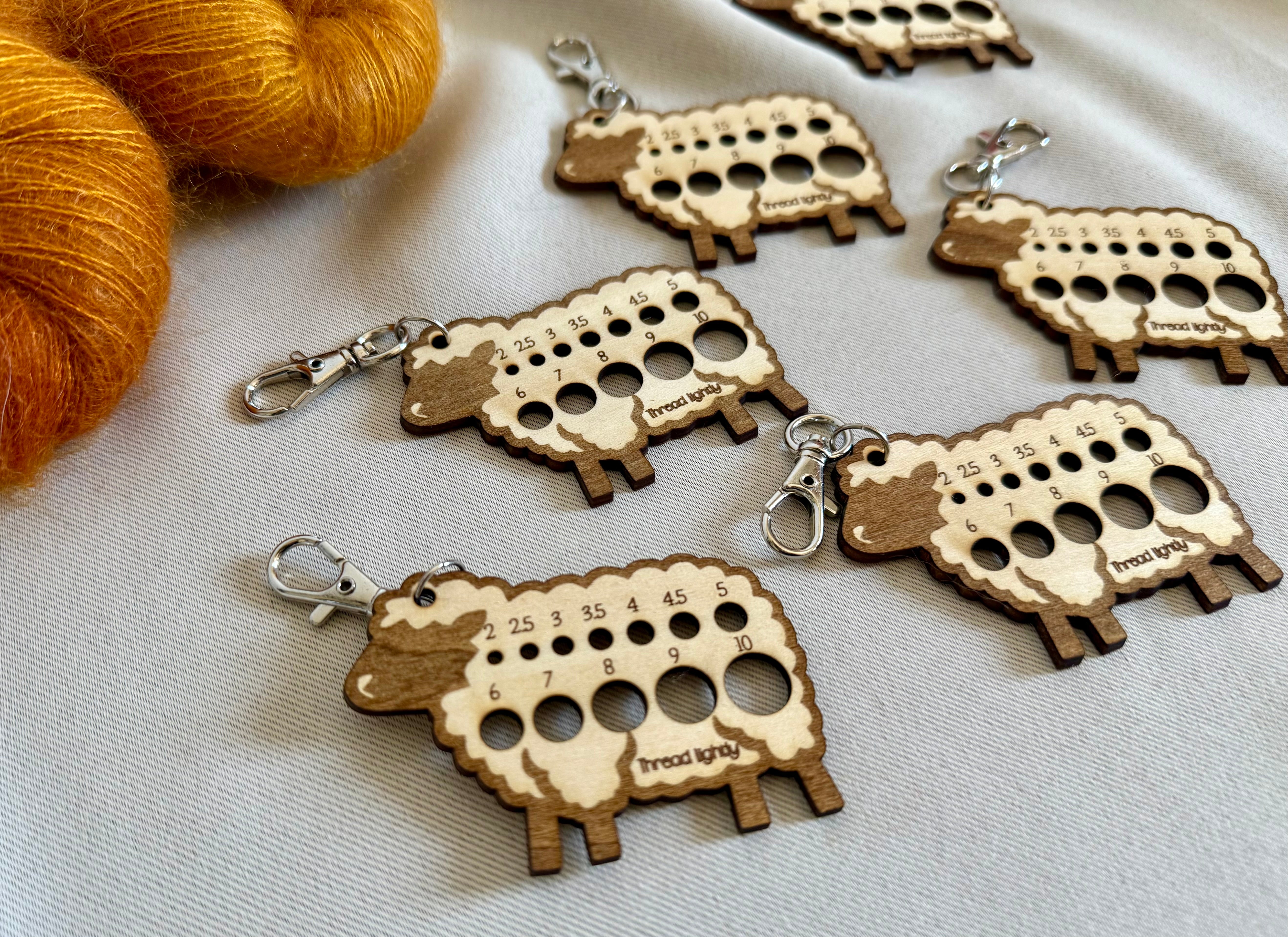 Sheep Wooden Knitting Needle Gauge – Thread Lightly
