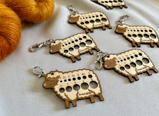 Sheep Wooden Knitting Needle Gauge