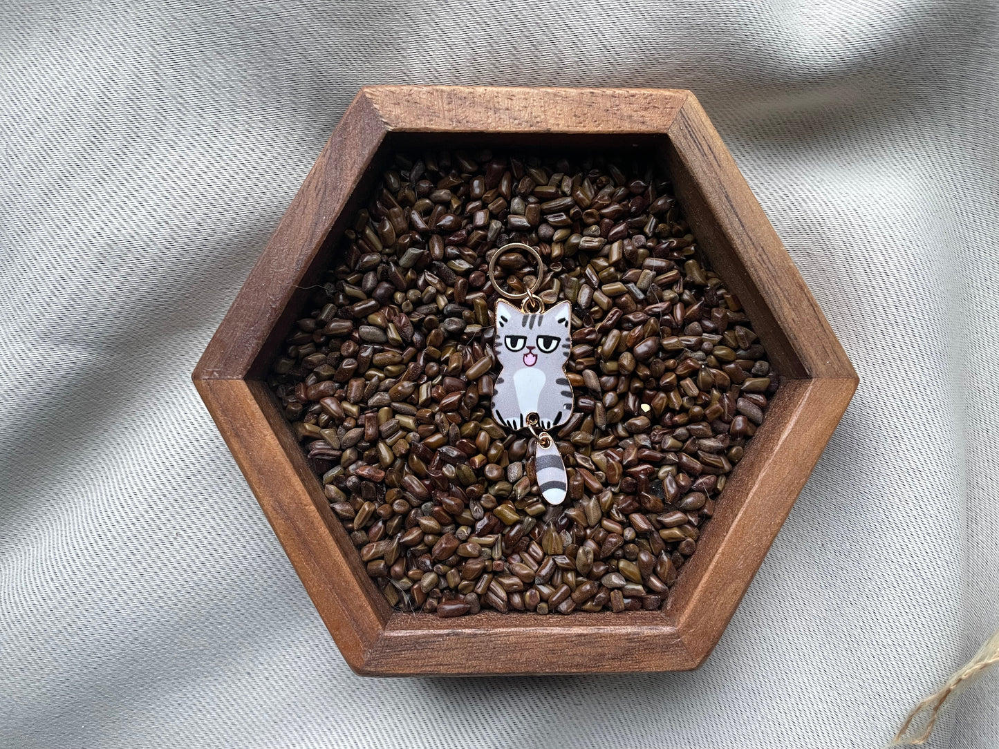 Grey Cat Stitch Marker