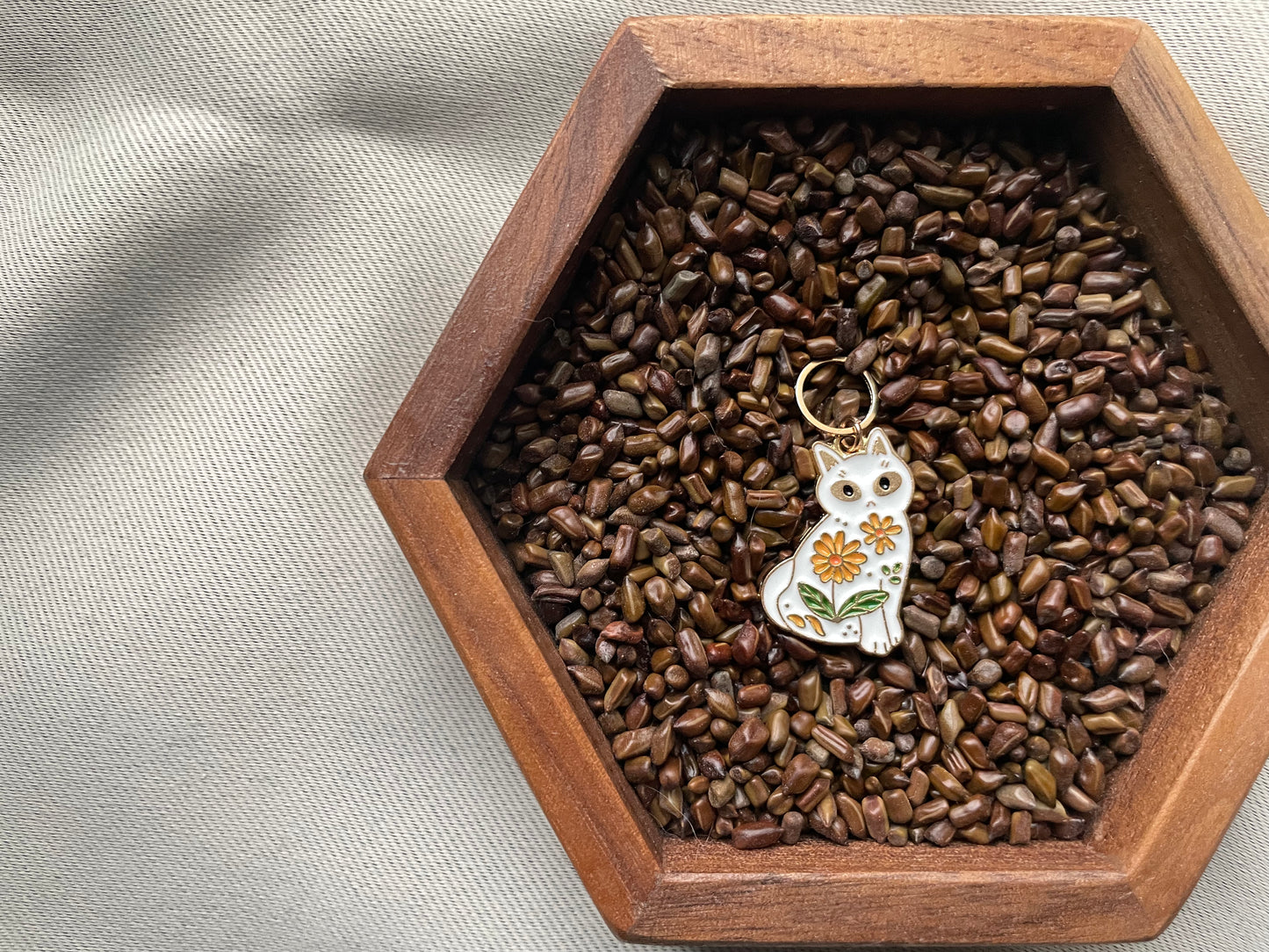 White Cat Stitch Marker