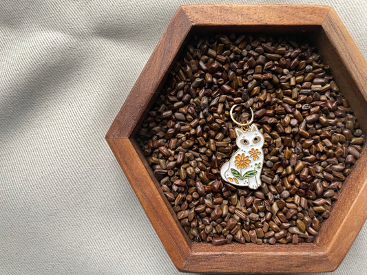 White Cat Stitch Marker