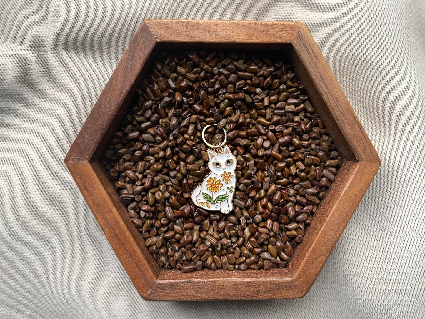 White Cat Stitch Marker