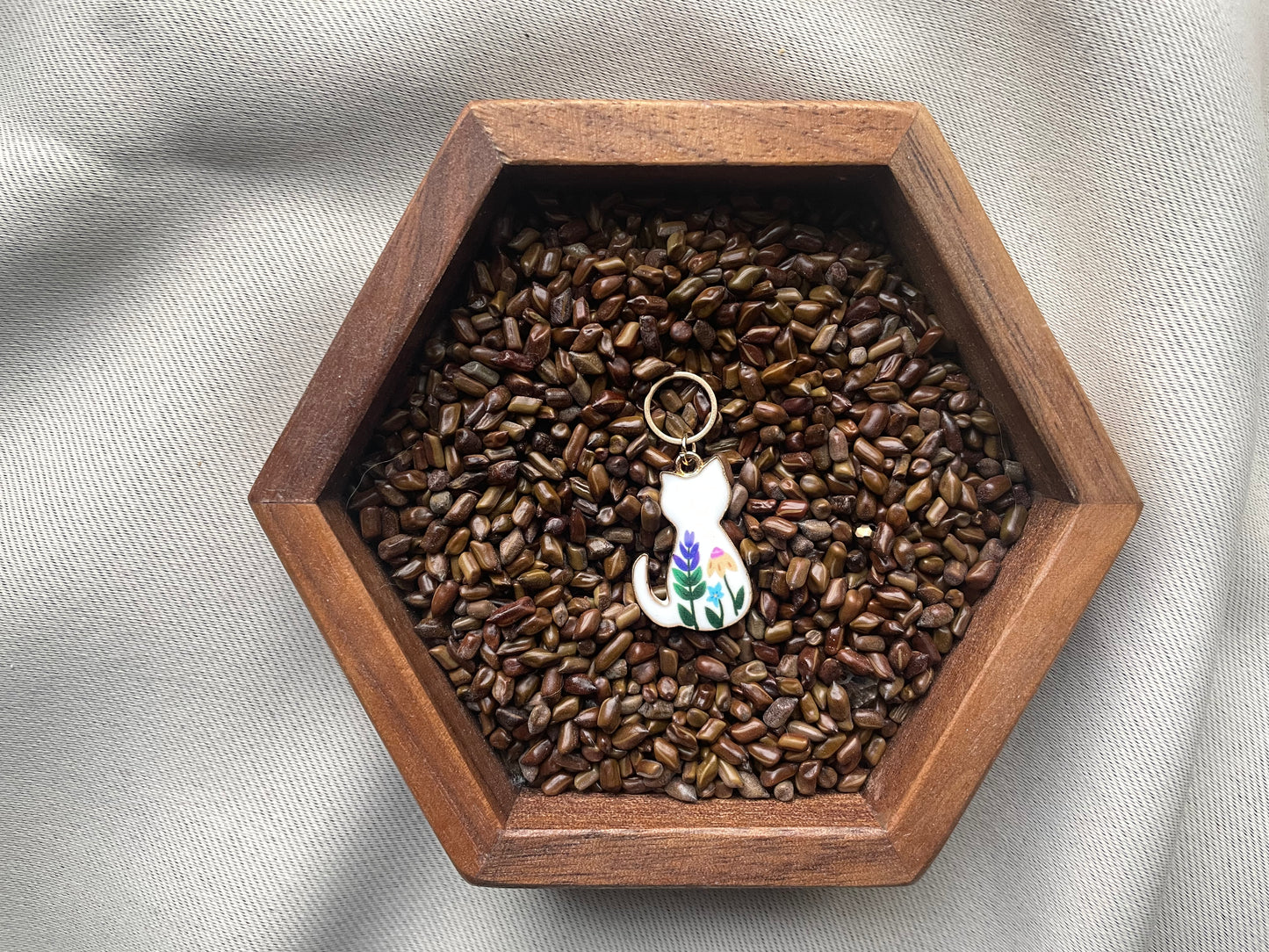 Floral Cat Stitch Marker