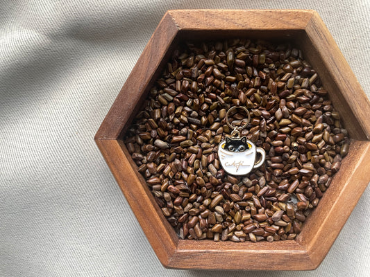 Cat in a Cup Stitch Marker