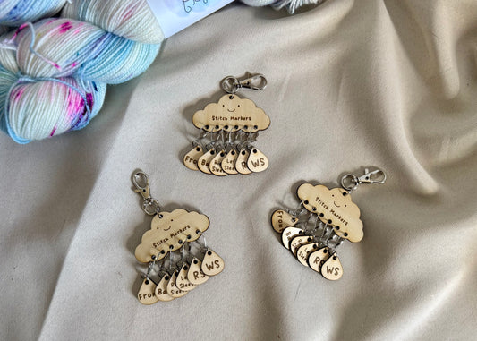 Rainy Cloud Stitch Marker Set