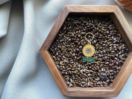 Sunflower flower stitch marker