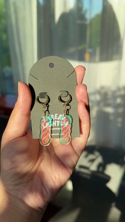 Iridescent Yarn Earrings